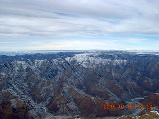 aerial - snowy canyonlands - Desolation Canyon