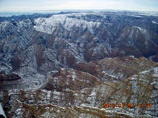 aerial - snowy canyonlands - Desolation Canyon