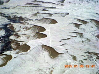 aerial - snowy canyonlands - Sand Wash airstrip