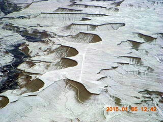 aerial - snowy canyonlands - Sand Wash airstrip