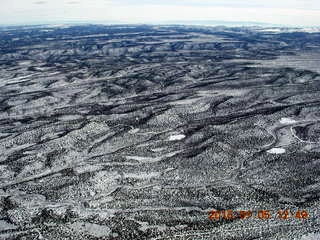 aerial - snowy canyonlands - Sand Wash area