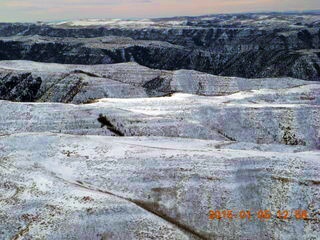 aerial - snowy canyonlands - Book Cliffs - Moon Ridge airstrip