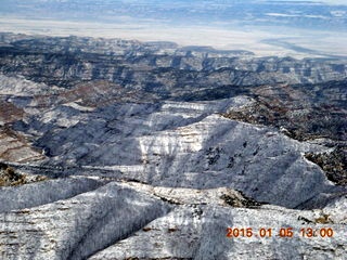 aerial - snowy canyonlands - Book Cliffs