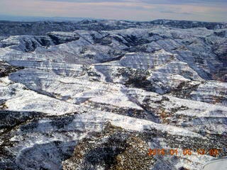 aerial - snowy canyonlands - Book Cliffs - Steer Ridge airstrip