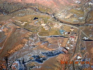 aerial - snowy canyonlands - Colorado hills - Dolores Point airstrip