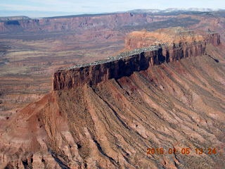 aerial - snowy canyonlands - Colorado hills - Dolores Point airstrip