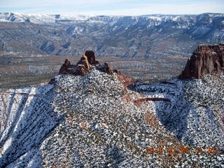 236 8v5. aerial - snowy canyonlands - Colorado hills - Hubbard-Gateway Canyons area