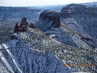 aerial - snowy canyonlands - Colorado hills - Hubbard-Gateway Canyons area