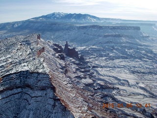 aerial - snowy canyonlands - Colorado hills - Hubbard-Gateway Canyons area