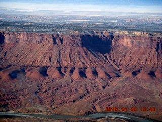 aerial - snowy canyonlands