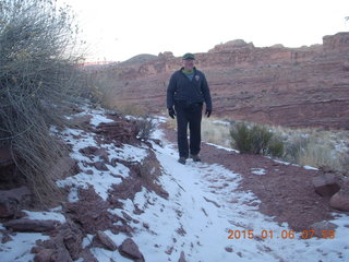 Porcupine Rim mountain-biking trail hike + Adam (tripod and timer)