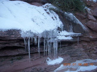 Porcupine Rim mountain-biking trail hike - icicles