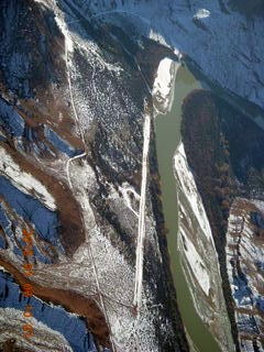 aerial - snowy canyonlands - Mineral Canyon airstrip