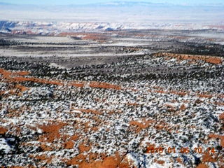 aerial - snowy canyonlands - Mineral Canyon airstrip