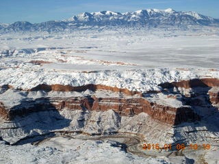 aerial - snowy canyonlands