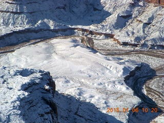 aerial - snowy canyonlands - Dirty Devil airstrip