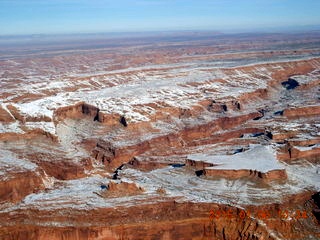 aerial - snowy canyonlands