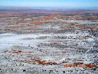 aerial - snowy canyonlands