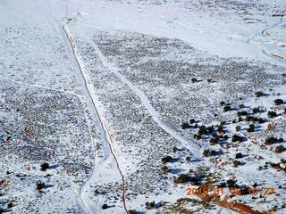 aerial - snowy canyonlands