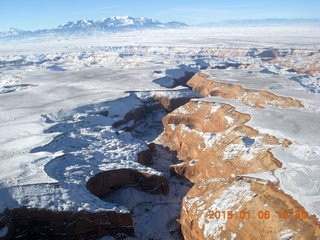 aerial - snowy canyonlands