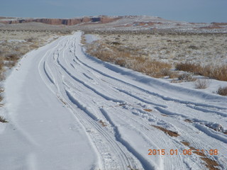 aerial - snowy canyonlands