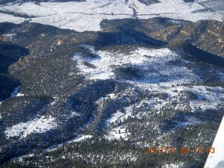 aerial - snowy Utah landscape