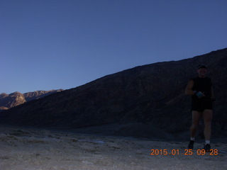 213 8vr. Death Valley - Badwater Basin - Adam running (tripod and timer)