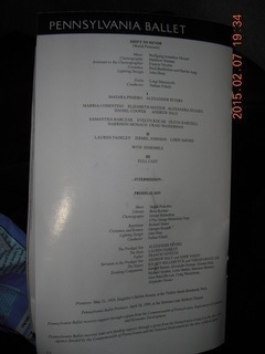 Pennsylvania Ballet program