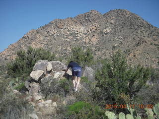 Bagdad run/hike - Neil climbing rocks