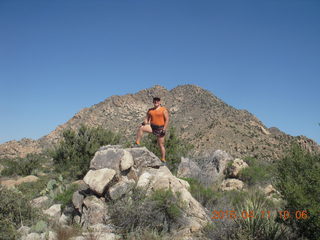 2639 8yb. Bagdad run/hike - Adam on a rock