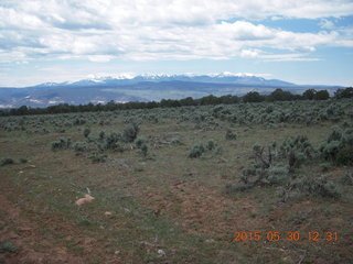 drive to Calamity Mine - very tough side road - Karen in back seat