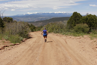 drive to Calamity Mine - Adam running (back)