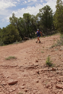 drive to Calamity Mine - difficult side road - Adam running