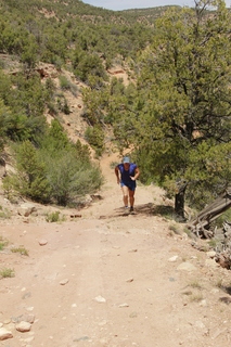 drive to Calamity Mine - difficult side road - Adam running