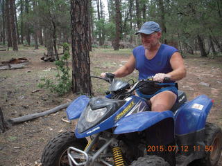 Debbie's and Ted's cabin - Adam on tire