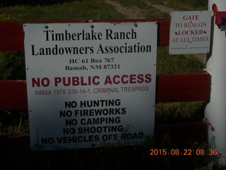 Mystic Bluffs (NM26), New Mexico, run - NO PUBLIC ACCESS sign