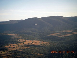 40 94b. aerial - flying from Buzzard Roost - Tommy's C182 leaving Young