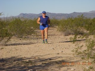 357 98d. Alamo Lake run - Adam running