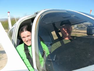 Barbara and Tom and Adam flying in N8377W