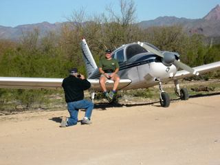 1615 98d. Alamo Lake pictures- Bernie taking a picture of Adam and N8377W