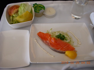 7 98r. long flights LAX to HKG to BKK- meal