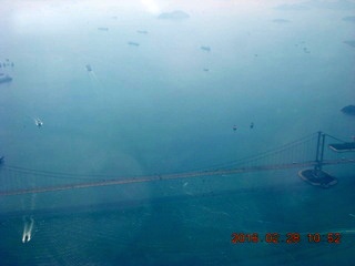aerial - trip bkk-hkg - Hong Kong bridge