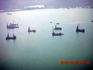 aerial - trip bkk-hkg - Hong Kong boats