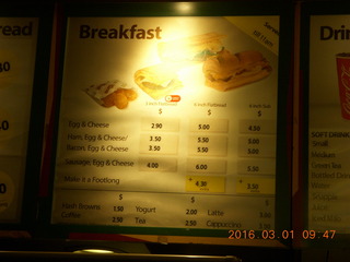 singapore breakfast at subway