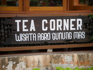 57 993. Indonesia tea plantation - Tea Corner sign