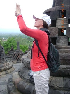 Indonesia - Borobudur temple - woman taking a picture