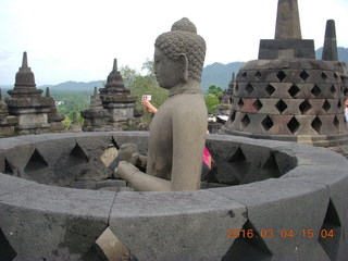 145 994. Indonesia - Borobudur temple - exposed bell Buddha