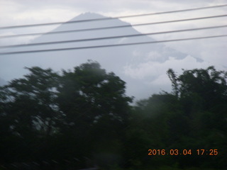 Indonesia - bus ride back from Borobudur - volcano in the distance