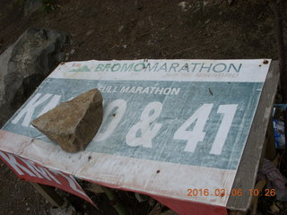 Indonesia - Mighty Mt. Bromo - marathon sign