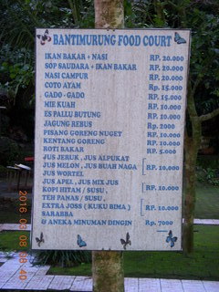 27 998. Indonesia - Bantimurung Water Park - food court sign